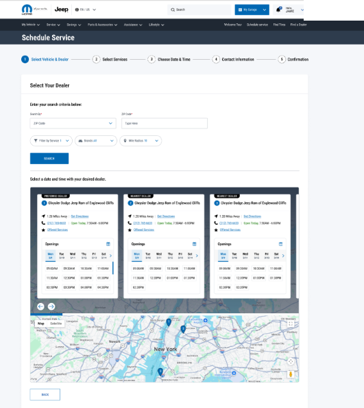 Mopar Schedule Service page